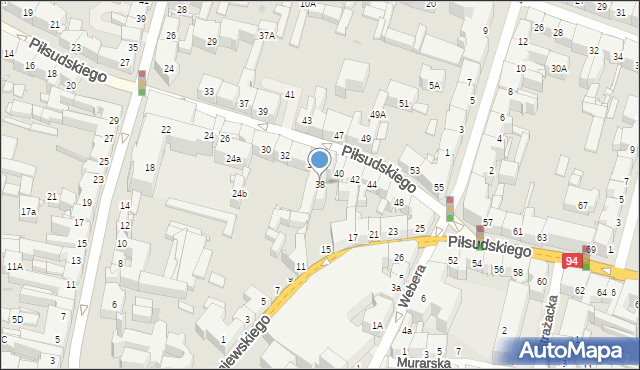 Bytom, Piłsudskiego Józefa, marsz., 38, mapa Bytomia
