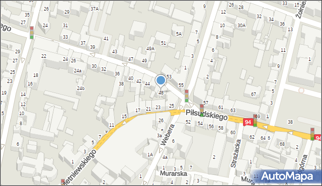 Bytom, Piłsudskiego Józefa, marsz., 48, mapa Bytomia