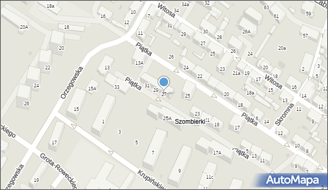 Bytom, Piątka Adolfa, 27, mapa Bytomia