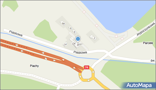 Cedzyna, Piaskowa, 10, mapa Cedzyna