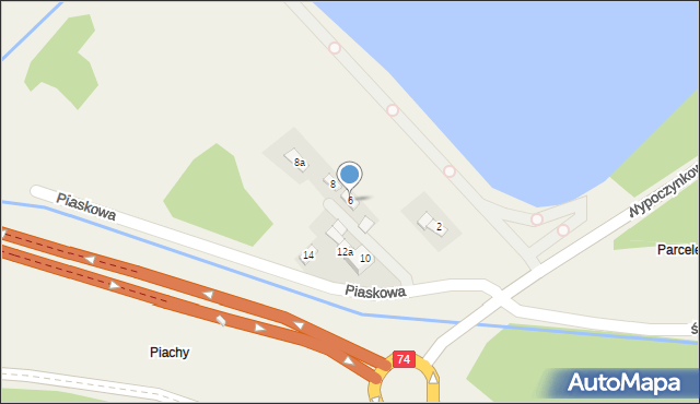 Cedzyna, Piaskowa, 6, mapa Cedzyna