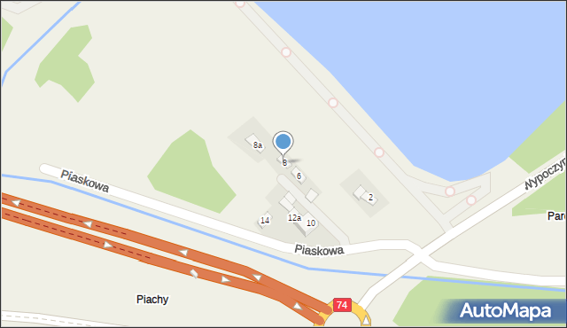 Cedzyna, Piaskowa, 8, mapa Cedzyna