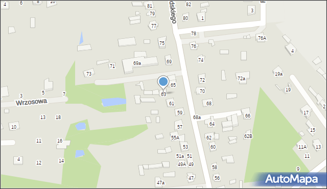 Cegłów, Piłsudskiego Józefa, marsz., 63, mapa Cegłów