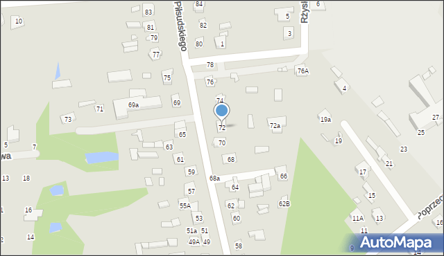 Cegłów, Piłsudskiego Józefa, marsz., 72, mapa Cegłów