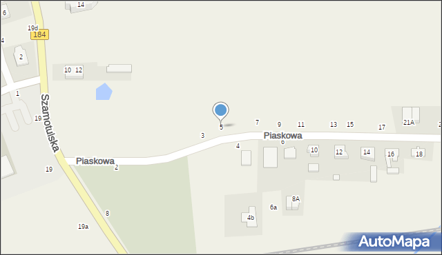 Cerekwica, Piaskowa, 5, mapa Cerekwica