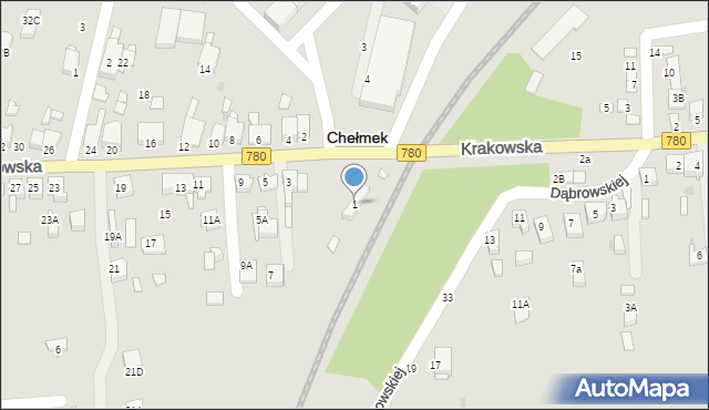 Chełmek, Piastowska, 1, mapa Chełmek