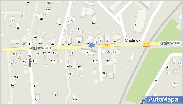 Chełmek, Piastowska, 11, mapa Chełmek