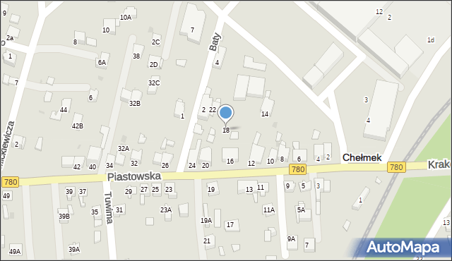 Chełmek, Piastowska, 18, mapa Chełmek