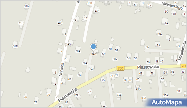Chełmek, Piastowska, 64A, mapa Chełmek