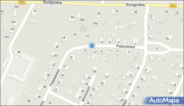 Chełmża, Piastowska, 11, mapa Chełmża