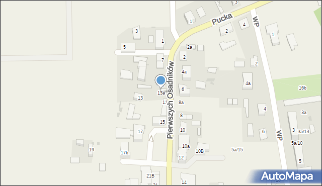 Choczewo, Pierwszych Osadników, 13a, mapa Choczewo