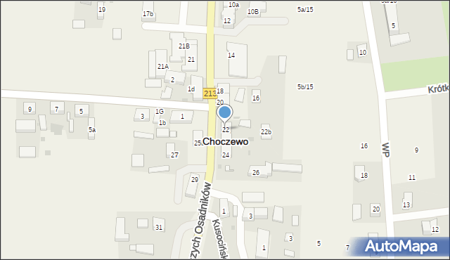 Choczewo, Pierwszych Osadników, 22, mapa Choczewo