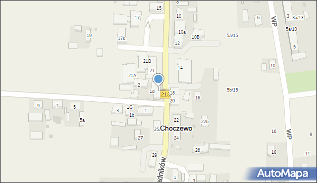 Choczewo, Pierwszych Osadników, 23, mapa Choczewo