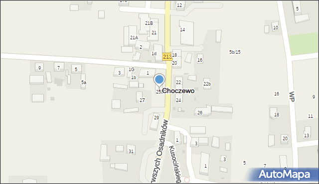 Choczewo, Pierwszych Osadników, 25b, mapa Choczewo