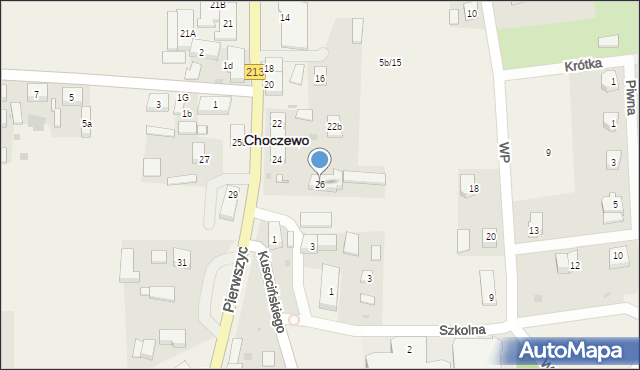 Choczewo, Pierwszych Osadników, 26, mapa Choczewo