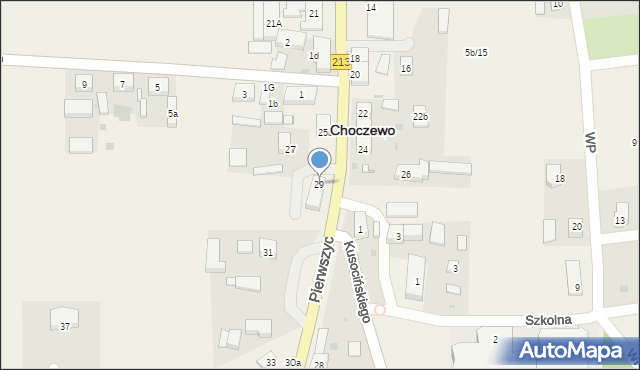 Choczewo, Pierwszych Osadników, 29, mapa Choczewo