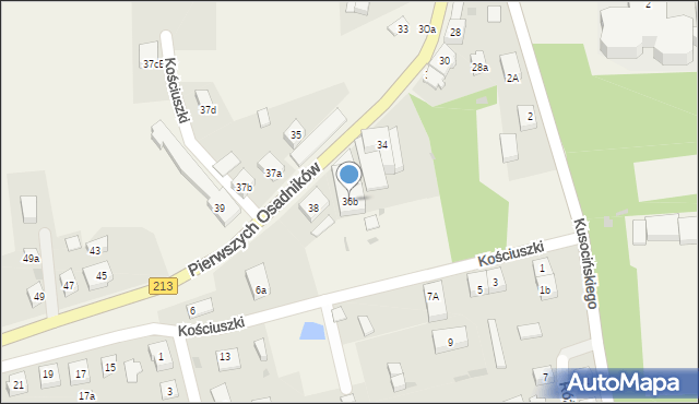 Choczewo, Pierwszych Osadników, 36b, mapa Choczewo