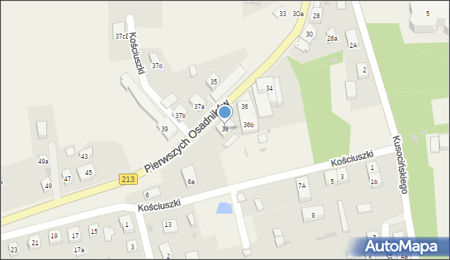 Choczewo, Pierwszych Osadników, 38, mapa Choczewo