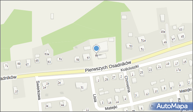 Choczewo, Pierwszych Osadników, 55, mapa Choczewo