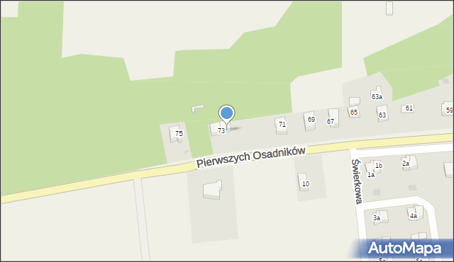 Choczewo, Pierwszych Osadników, 73a, mapa Choczewo