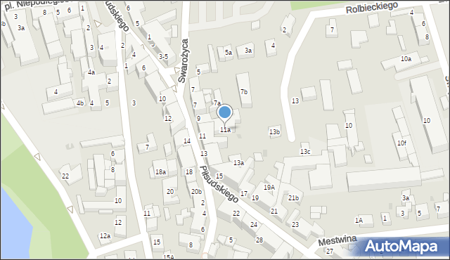 Chojnice, Piłsudskiego Józefa, marsz., 11a, mapa Chojnic