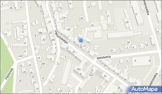 Chojnice, Piłsudskiego Józefa, marsz., 21, mapa Chojnic