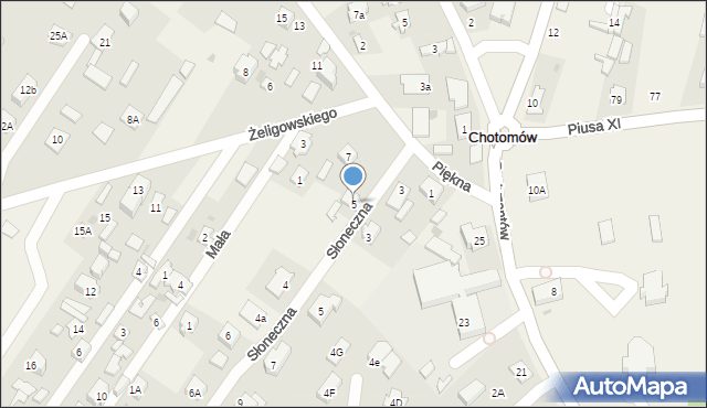 Chotomów, Piękna, 5, mapa Chotomów