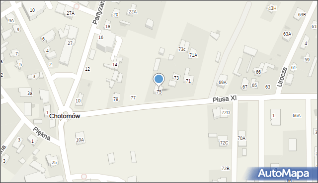 Chotomów, Piusa XI, 75, mapa Chotomów