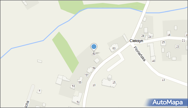 Cieksyn, Piłsudskiego Józefa, marsz., 61, mapa Cieksyn