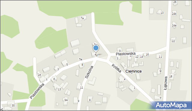 Ciemnice, Piastowska, 7d, mapa Ciemnice