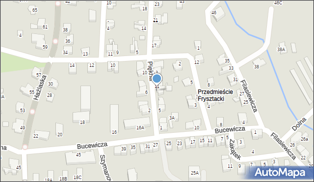 Cieszyn, Piękna, 9, mapa Cieszyna