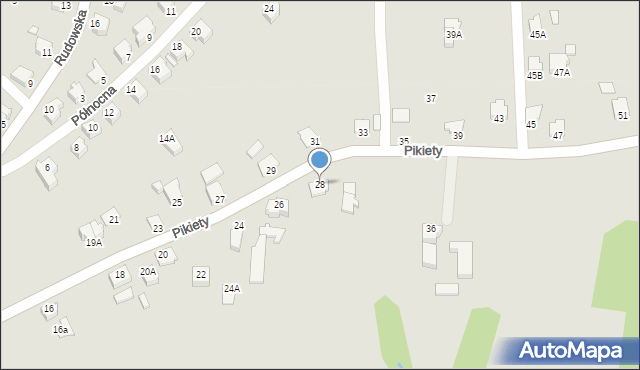 Cieszyn, Pikiety, 28, mapa Cieszyna