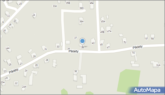 Cieszyn, Pikiety, 39, mapa Cieszyna