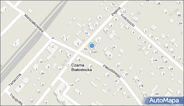 Czarna Białostocka, Piłsudskiego Józefa, marsz., 7, mapa Czarna Białostocka