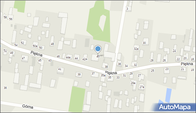Czarna Wieś Kościelna, Piękna, 40, mapa Czarna Wieś Kościelna