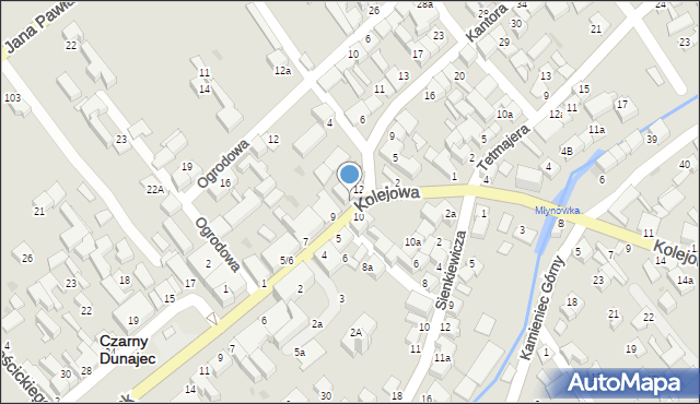 Czarny Dunajec, Piłsudskiego Józefa, marsz., 11, mapa Czarny Dunajec