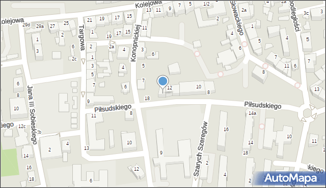 Czechowice-Dziedzice, Piłsudskiego Józefa, marsz., 16, mapa Czechowic-Dziedzic