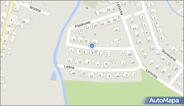 Czerwieńsk, Piaskowa, 4, mapa Czerwieńsk