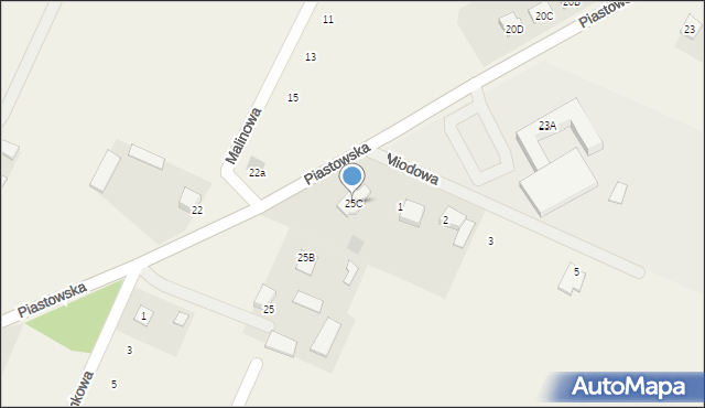 Czerwin, Piastowska, 25C, mapa Czerwin