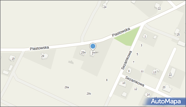 Czerwin, Piastowska, 27, mapa Czerwin