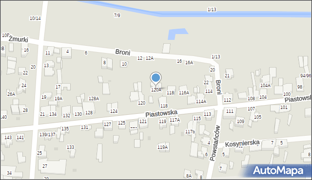 Częstochowa, Piastowska, 120A, mapa Częstochowy