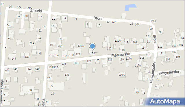 Częstochowa, Piastowska, 124, mapa Częstochowy