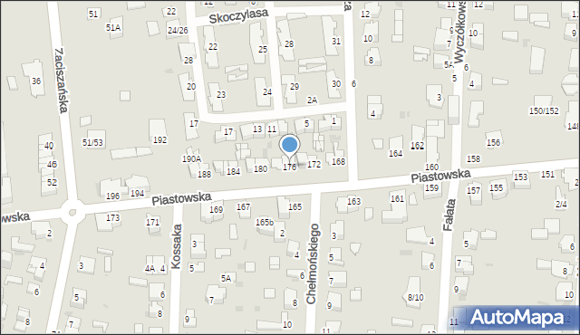 Częstochowa, Piastowska, 176, mapa Częstochowy