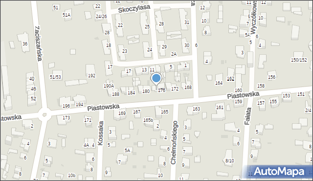 Częstochowa, Piastowska, 178, mapa Częstochowy