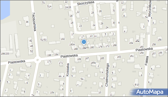 Częstochowa, Piastowska, 184, mapa Częstochowy