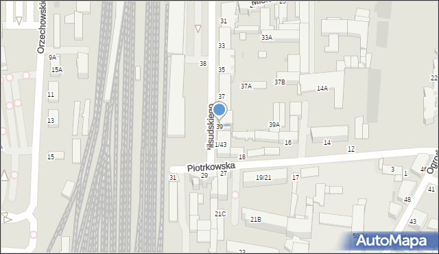 Częstochowa, Piłsudskiego Józefa, marsz., 39, mapa Częstochowy