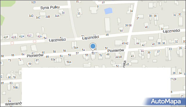 Częstochowa, Pionierów, 53, mapa Częstochowy