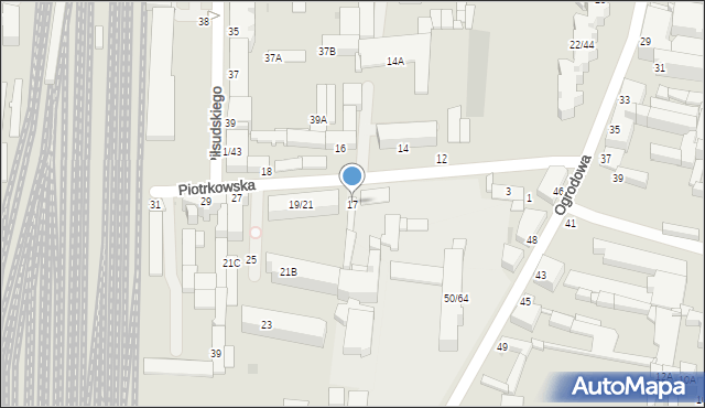 Częstochowa, Piotrkowska, 17, mapa Częstochowy