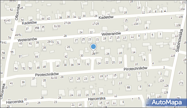 Częstochowa, Pirotechników, 28, mapa Częstochowy