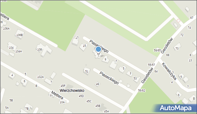 Częstochowa, Piaseckiego Mariana, dr., 11/13, mapa Częstochowy